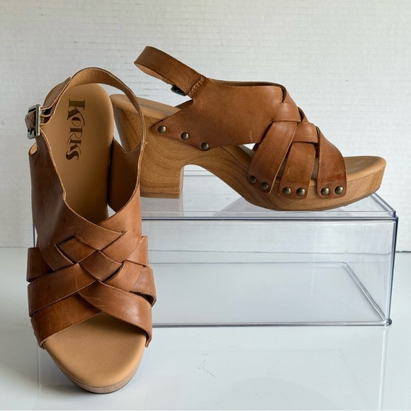 Korks Berengo Wood Heel Sandals Size 8M - Picture 5 of 10